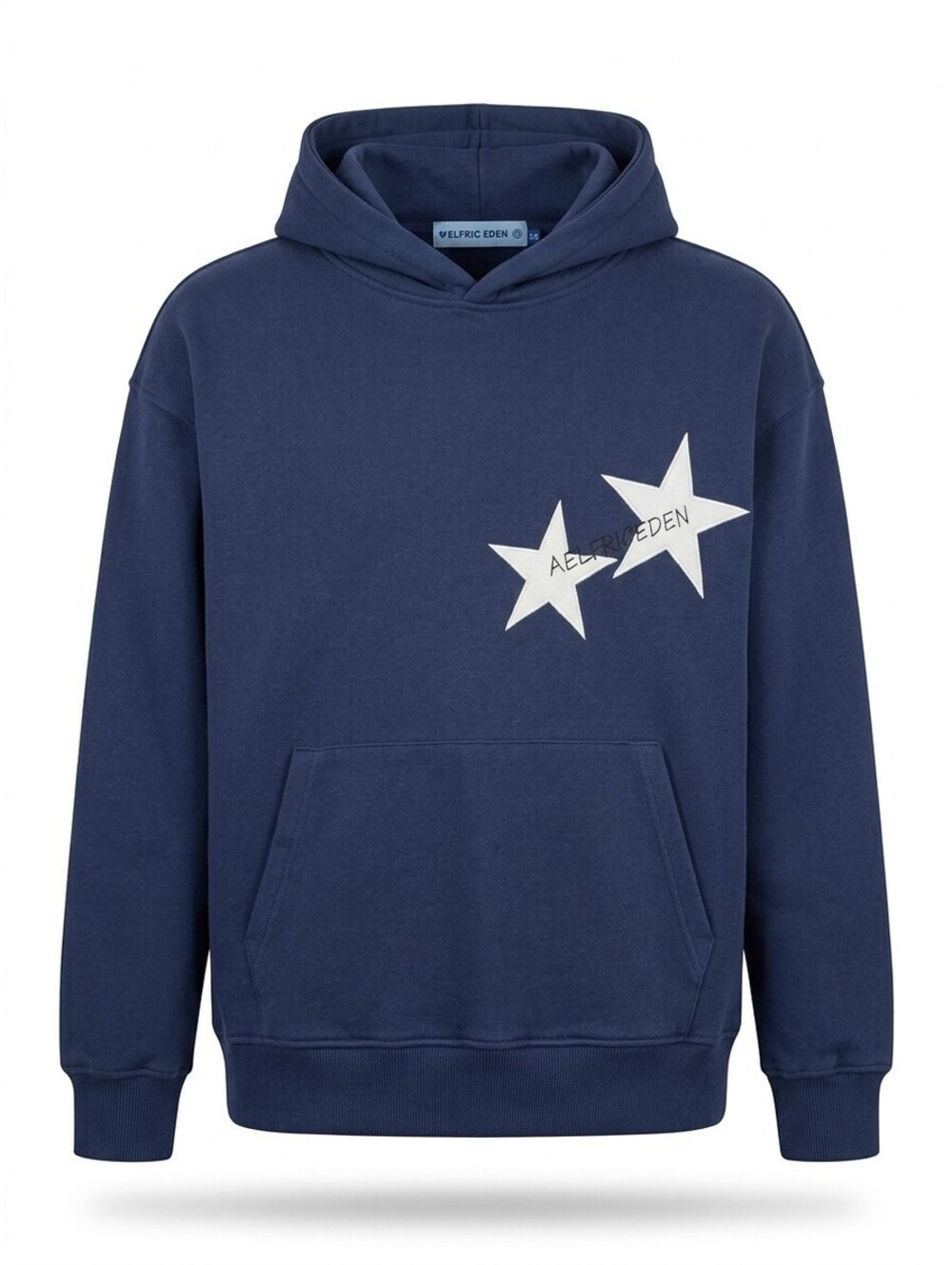 Aelfric Eden Star Patch Hoodie Pullover Unisex XS Navy Blue White Streetwear EUC